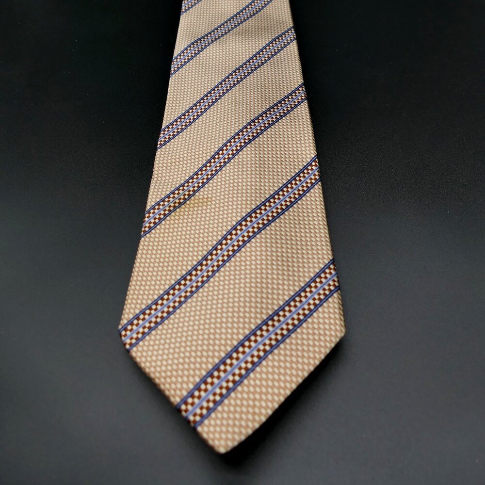 Joseph A Bank Brown Diagonal Striped Neck Tie